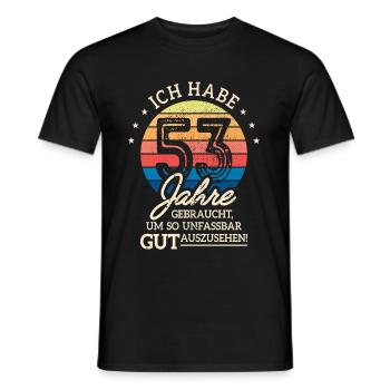 53. Geburtstag Geschenk Habe 53 Jahre Gebraucht - Männer T-Shirt - Schwarz - Vorne - AI Model Male 178 light (178cm)