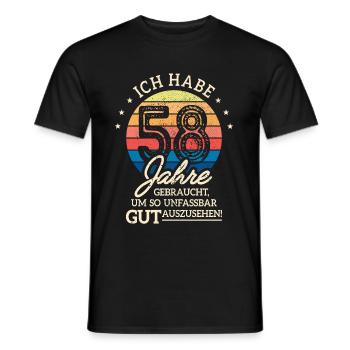 58. Geburtstag Geschenk Habe 58 Jahre Gebraucht - Männer T-Shirt - Schwarz - Vorne - AI Model Male 178 light (178cm)