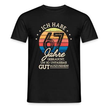 67. Geburtstag Geschenk Habe 67 Jahre Gebraucht - Männer T-Shirt - Schwarz - Vorne - AI Model Male 178 light (178cm)