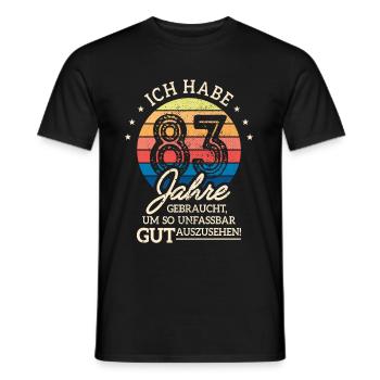 83. Geburtstag Geschenk Habe 83 Jahre Gebraucht - Männer T-Shirt - Schwarz - Vorne - AI Model Male 178 light (178cm)