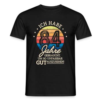 84. Geburtstag Geschenk Habe 84 Jahre Gebraucht - Männer T-Shirt - Schwarz - Vorne - AI Model Male 178 light (178cm)