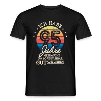 95. Geburtstag Geschenk Habe 95 Jahre Gebraucht - Männer T-Shirt - Schwarz - Vorne - AI Model Male 178 light (178cm)