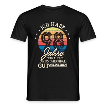 98. Geburtstag Geschenk Habe 98 Jahre Gebraucht - Männer T-Shirt - Schwarz - Vorne - AI Model Male 178 light (178cm)