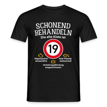 19. Geburtstag Schonend Behandeln 19 Alte Kiste 19 - Männer T-Shirt - Schwarz - Vorne - AI Model Male 178 light (178cm)