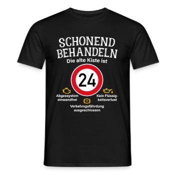 24. Geburtstag Schonend Behandeln 24 Alte Kiste 24 - Männer T-Shirt - Schwarz - Vorne - AI Model Male 178 light (178cm)
