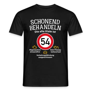54. Geburtstag Schonend Behandeln 54 Alte Kiste 54 - Männer T-Shirt - Schwarz - Vorne - AI Model Male 178 light (178cm)