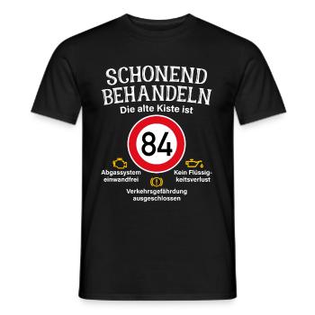 84. Geburtstag Schonend Behandeln 84 Alte Kiste 84 - Männer T-Shirt - Schwarz - Vorne - AI Model Male 178 light (178cm)