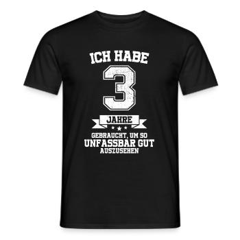 3. Geburtstag Geschenk Habe 3 Jahre Gebraucht - Männer T-Shirt - Schwarz - Vorne - AI Model Male 178 light (178cm)