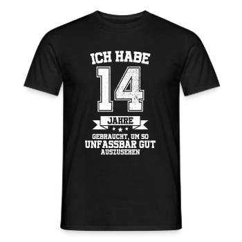 14. Geburtstag Geschenk Habe 14 Jahre Gebraucht - Männer T-Shirt - Schwarz - Vorne - AI Model Male 178 light (178cm)
