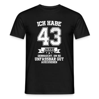 43. Geburtstag Geschenk Habe 43 Jahre Gebraucht - Männer T-Shirt - Schwarz - Vorne - AI Model Male 178 light (178cm)