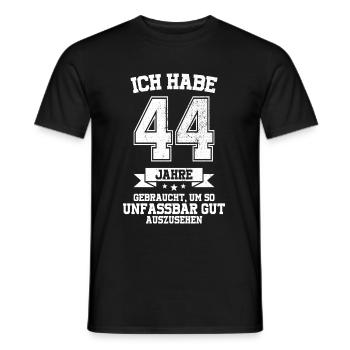 44. Geburtstag Geschenk Habe 44 Jahre Gebraucht - Männer T-Shirt - Schwarz - Vorne - AI Model Male 178 light (178cm)