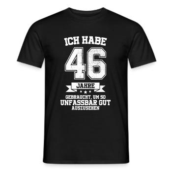 46. Geburtstag Geschenk Habe 46 Jahre Gebraucht - Männer T-Shirt - Schwarz - Vorne - AI Model Male 178 light (178cm)