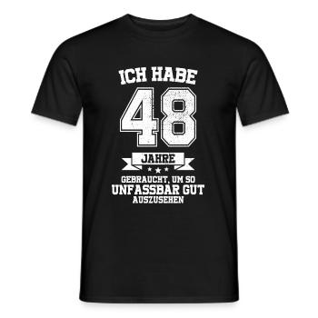 48. Geburtstag Geschenk Habe 48 Jahre Gebraucht - Männer T-Shirt - Schwarz - Vorne - AI Model Male 178 light (178cm)