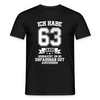 63. Geburtstag Geschenk Habe 63 Jahre Gebraucht - Männer T-Shirt - Schwarz - Vorne - AI Model Male 178 light (178cm)