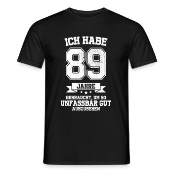89. Geburtstag Geschenk Habe 89 Jahre Gebraucht - Männer T-Shirt - Schwarz - Vorne - AI Model Male 178 light (178cm)
