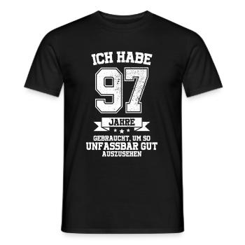 97. Geburtstag Geschenk Habe 97 Jahre Gebraucht - Männer T-Shirt - Schwarz - Vorne - AI Model Male 178 light (178cm)