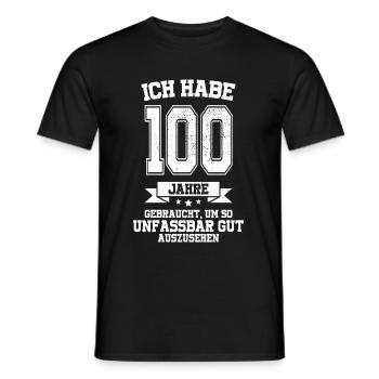 100. Geburtstag Geschenk Habe 100 Jahre Gebraucht - Männer T-Shirt - Schwarz - Vorne - AI Model Male 178 light (178cm)