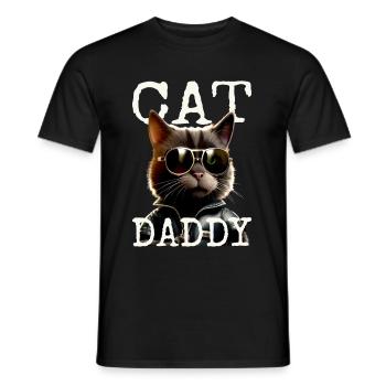 Cat Daddy Cats Father Cat Dad Dad Father's Day Cat - Men's T-Shirt - black - Front - AI Model Male 178 light (178cm)