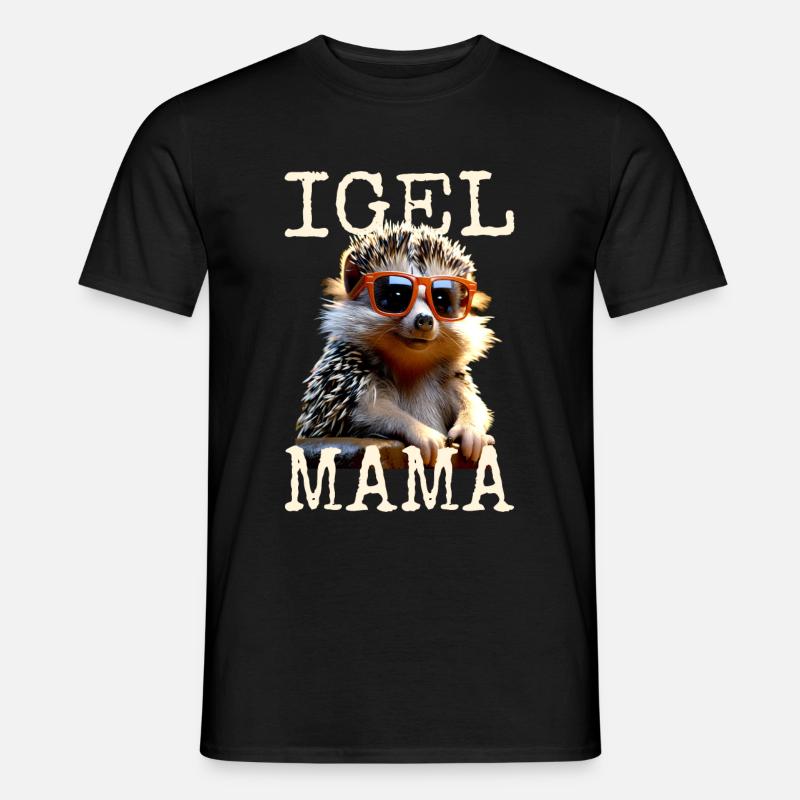 Igel Mama Mom Igelfrau Muttertag Igelmama Igel Mum - Männer T-Shirt - Schwarz
