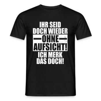 Ihr Seid Doch Wieder Ohne Aufsicht Lehrer Büro - Männer T-Shirt - Schwarz - Vorne - AI Model Male 178 light (178cm)