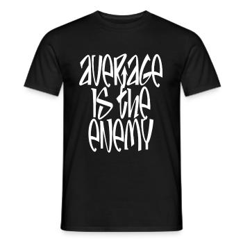 Average Is The Enemy Training Sport Running Fitness - Men's T-Shirt - black - Front - AI Model Male 178 light (178cm)