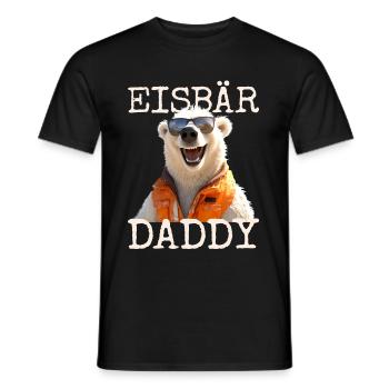 Eisbär Daddy Papa Bären Dad Vatertag Süße Eisbären - Männer T-Shirt - Schwarz - Vorne - AI Model Male 178 light (178cm)