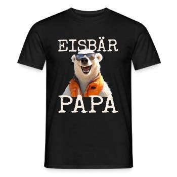 Eisbär Papa Daddy Bären Dad Vatertag Süße Eisbären - Männer T-Shirt - Schwarz - Vorne - AI Model Male 178 light (178cm)