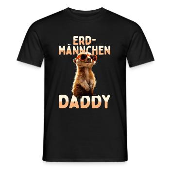 Erdmännchen Daddy Papa Dad Vatertag Vater Meerkat - Männer T-Shirt - Schwarz - Vorne - AI Model Male 178 light (178cm)