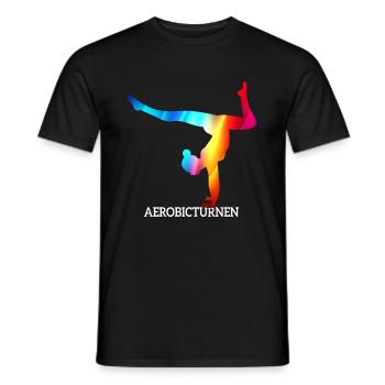 Gymnaste Gymnastique Club de gymnastique Gymnastique aérobique - T-shirt homme - noir - Devant - AI Model Male 178 light (178cm)