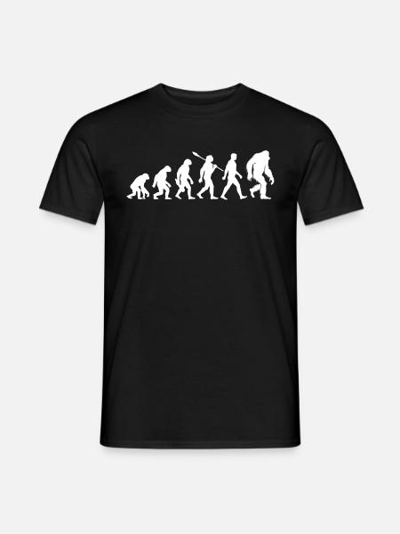 Evolution - Bigfoot - Yeti - Männer T-Shirt - Schwarz