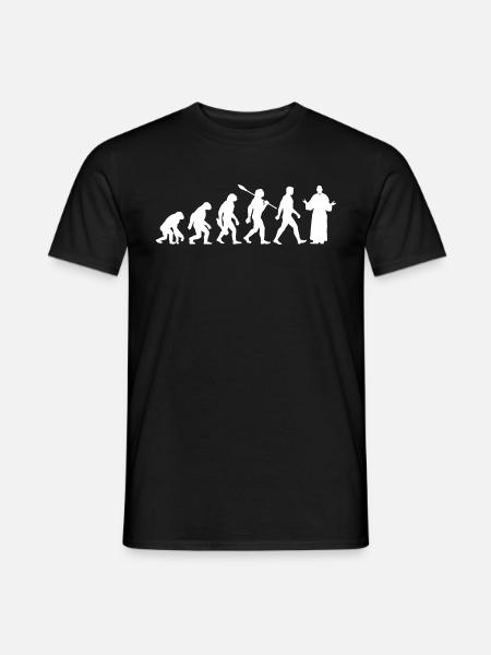 Evolution - Pasteurs - Église - Religion - T-shirt homme - noir