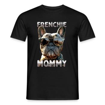 Frenchie Mommy Mama Muttertag Französische Dogge - Männer T-Shirt - Schwarz - Vorne - AI Model Male 178 light (178cm)