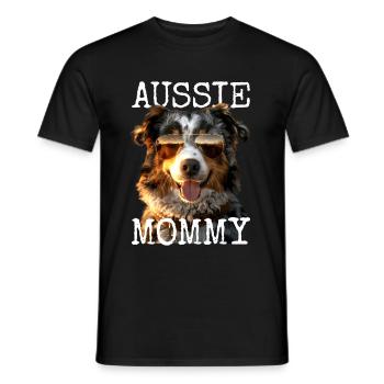 Aussie Mommy Mother's Day Mom Australian Shepherd - Men's T-Shirt - black - Front - AI Model Male 178 light (178cm)