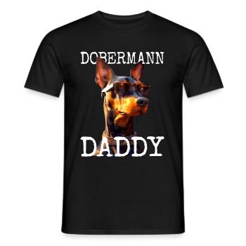 Dobermann Daddy Papa Vater Vatertag Dad Doberman - Männer T-Shirt - Schwarz - Vorne - AI Model Male 178 light (178cm)