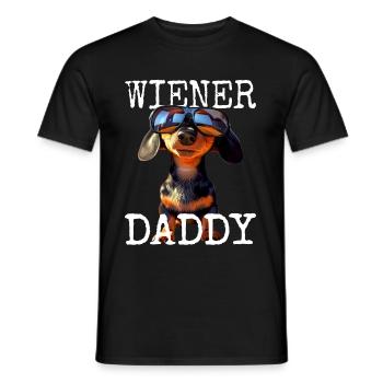 Viennese Daddy Dachshund Dad Dachshund Dad Father's Day - Men's T-Shirt - black - Front - AI Model Male 178 light (178cm)