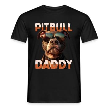 Pitbull Daddy Dad Father's Day Pitbull Terrier Dad - Men's T-Shirt - black - Front - AI Model Male 178 light (178cm)