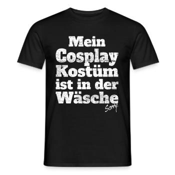 Cosplay Costume In Lingerie Anime Manga Cosplayer - Men's T-Shirt - black - Front - AI Model Male 178 light (178cm)