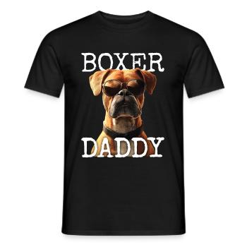 German Boxer Dad Dog Dad Father's Day Boxer Daddy - Men's T-Shirt - black - Front - AI Model Male 178 light (178cm)