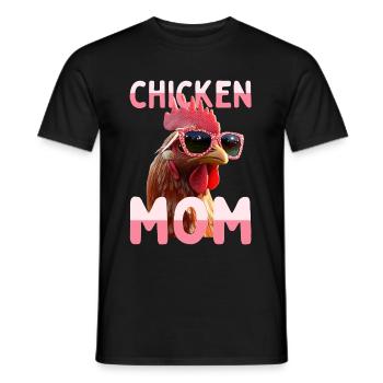 Chicken Mom Chicken Mom Farmer's Wife Mother's Day Chickens - Men's T-Shirt - black - Front - AI Model Male 178 light (178cm)