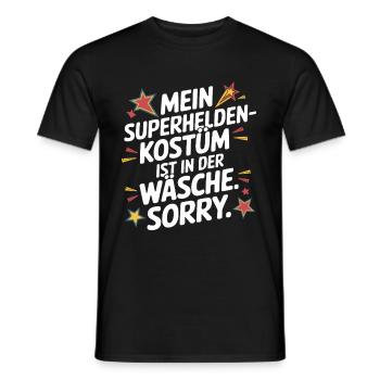 Le costume de super-héros est dans la blanchisserie Carnaval Cologne - T-shirt homme - noir - Devant - AI Model Male 178 light (178cm)