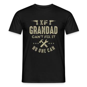 Opa kann es nicht reparieren - Männer T-Shirt - Schwarz - Vorne - AI Model Male 178 light (178cm)
