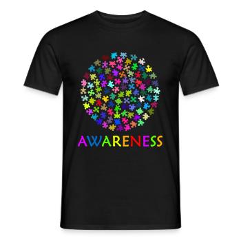 Sensibilisation à l'autisme - T-shirt homme - noir - Devant - AI Model Male 178 light (178cm)