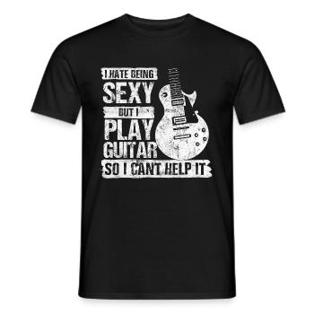 gitarre musik spruch - Männer T-Shirt - Schwarz - Vorne - AI Model Male 178 light (178cm)