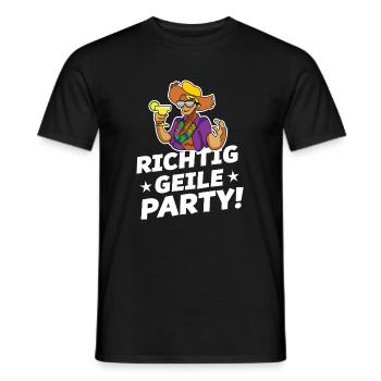 richtig geile party - Männer T-Shirt - Schwarz - Vorne - AI Model Male 178 light (178cm)