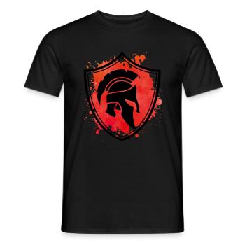 casque spartiate écusson spartiate - T-shirt homme - noir - Devant - AI Model Male 178 light (178cm)
