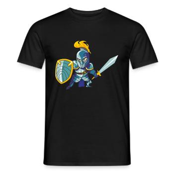 bande dessinée chevalier moyen age - T-shirt homme - noir - Devant - AI Model Male 178 light (178cm)