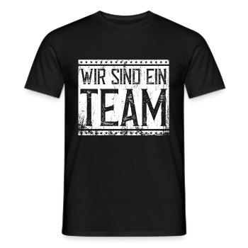wir sind ein team - Männer T-Shirt - Schwarz - Vorne - AI Model Male 178 light (178cm)