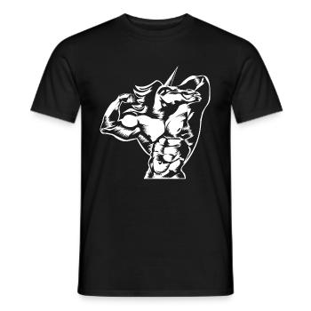 Einhorn workout fitness gym muskeln - Männer T-Shirt - Schwarz - Vorne - AI Model Male 178 light (178cm)