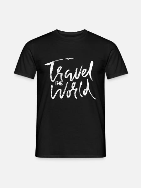 Reisen Travel Welt spruch - Männer T-Shirt - Schwarz