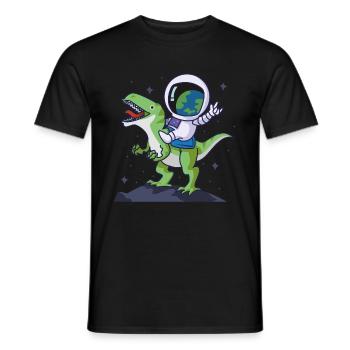 astronaut dinosaur - Men's T-Shirt - black - Front - AI Model Male 178 light (178cm)